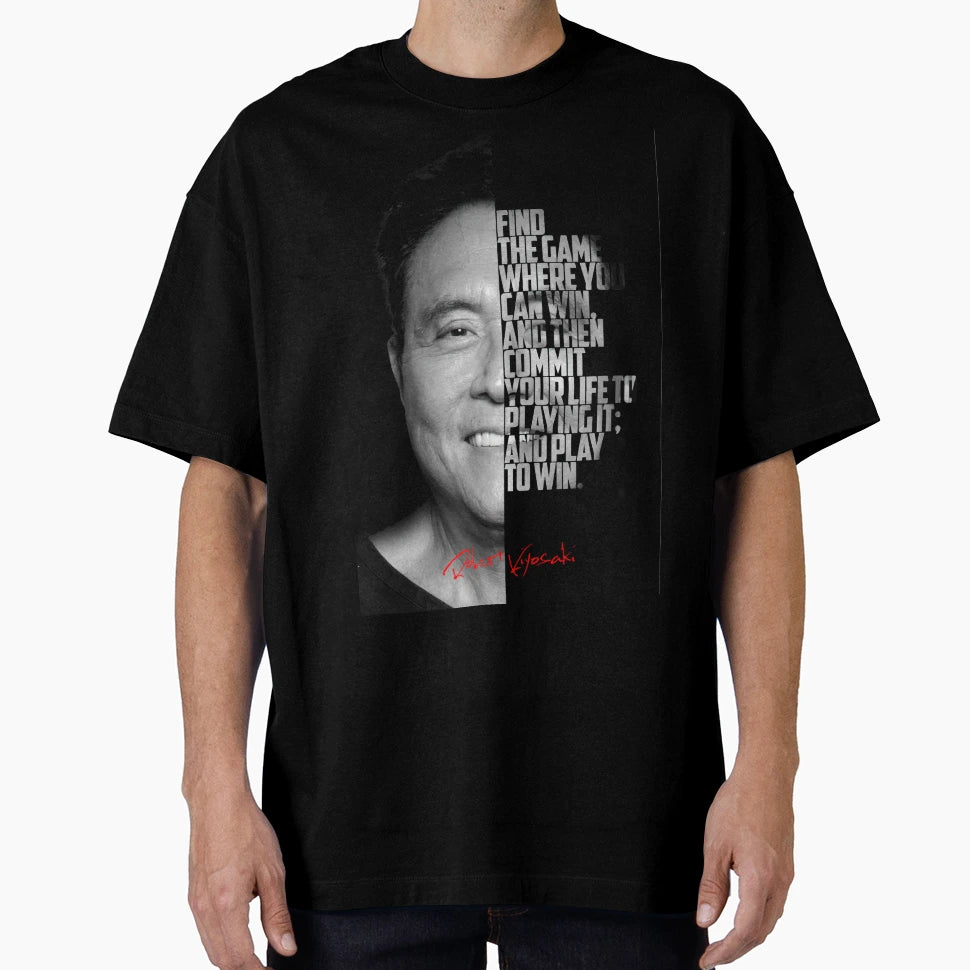 Black And White Robert Kiyosaki Rich T-Shirt - Unique Graphic for Adults - T-Shirt, Sweatshirt, Hoodie