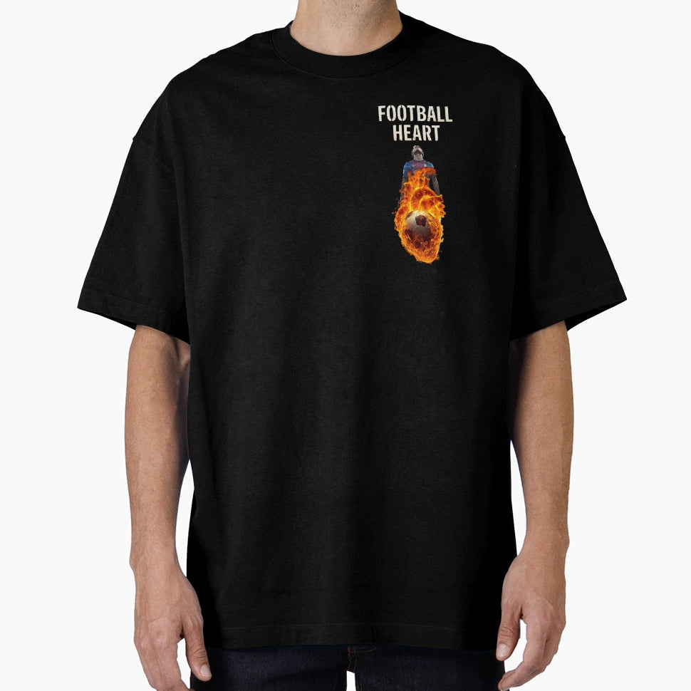 Football Heart Burning Passion T-Shirt - Aesthetic Graphic Men Women - T-Shirt, Sweatshirt, Hoodie