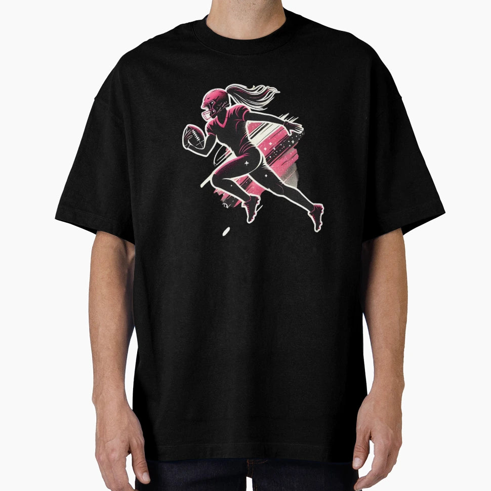 Female Football Player Bold Sport T-Shirt - Fun Novelty Design for Adults - T-Shirt, Sweatshirt, Hoodie