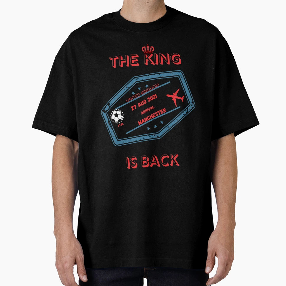 King Is Back To Manchester Airport Stamp T-Shirt - Aesthetic Graphic Unisex - T-Shirt, Sweatshirt, Hoodie