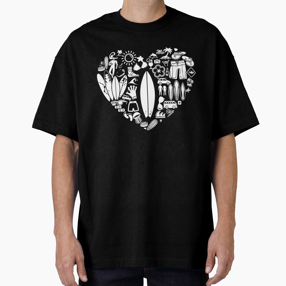 Surfing Heart by GeniusDesignArt - Adult & Kids T-Shirts, Sweatshirts & Hoodies apparel design preview 1