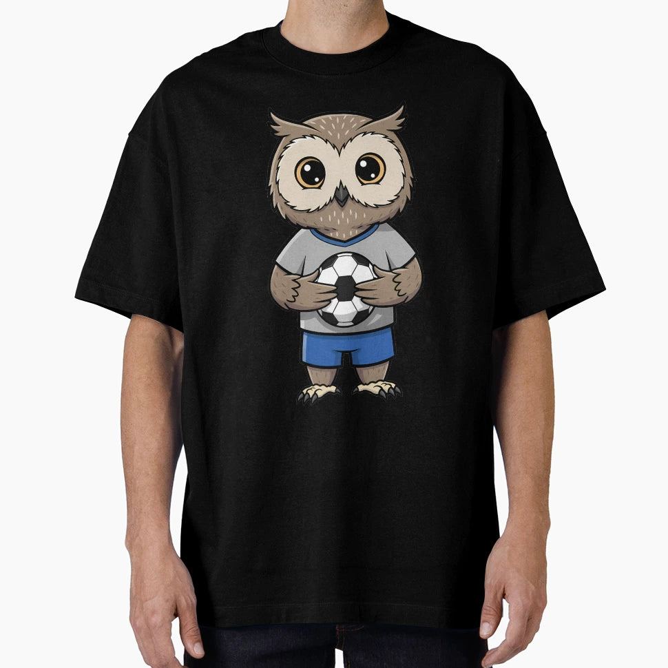 Soccer Owl Player Cartoon Mascot T-Shirt - Unique Graphic for Adults - T-Shirt, Sweatshirt, Hoodie