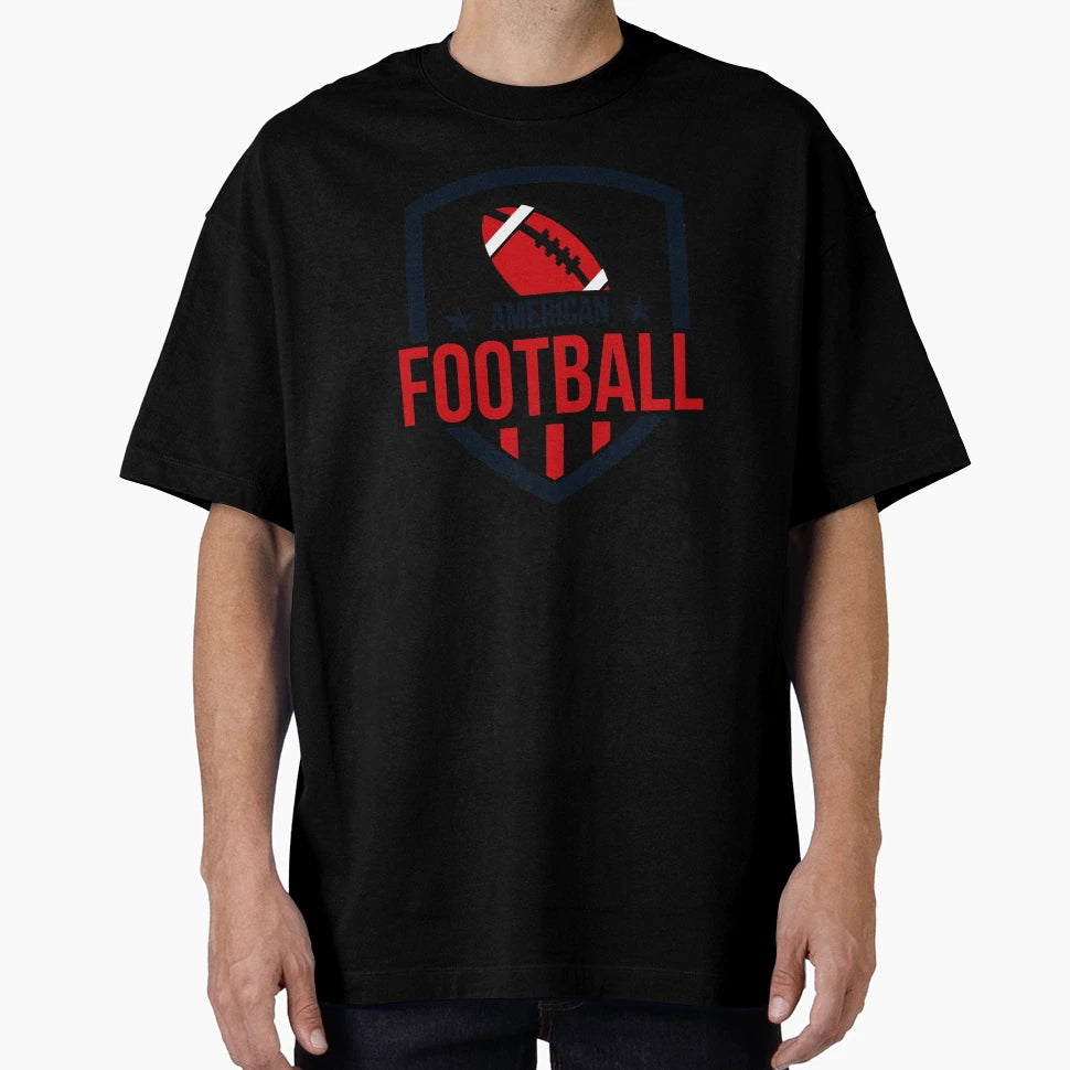 American Football Sports Club Shield Badge T-Shirt - Unique Graphic Unisex - T-Shirt, Sweatshirt, Hoodie