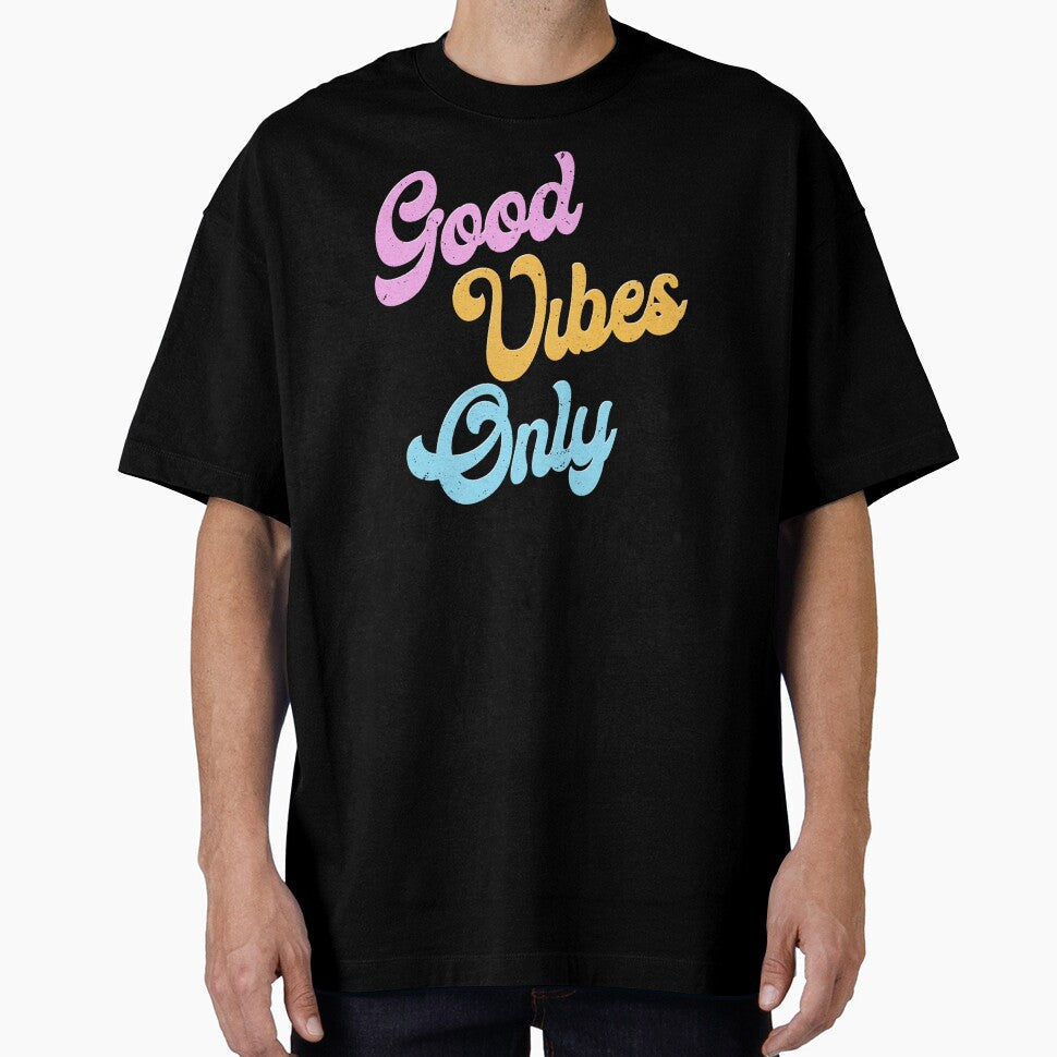 Good Vibes Only Retro Groovy text by Luhmdesign - Adult & Kids T-Shirts, Sweatshirts & Hoodies apparel design preview 1