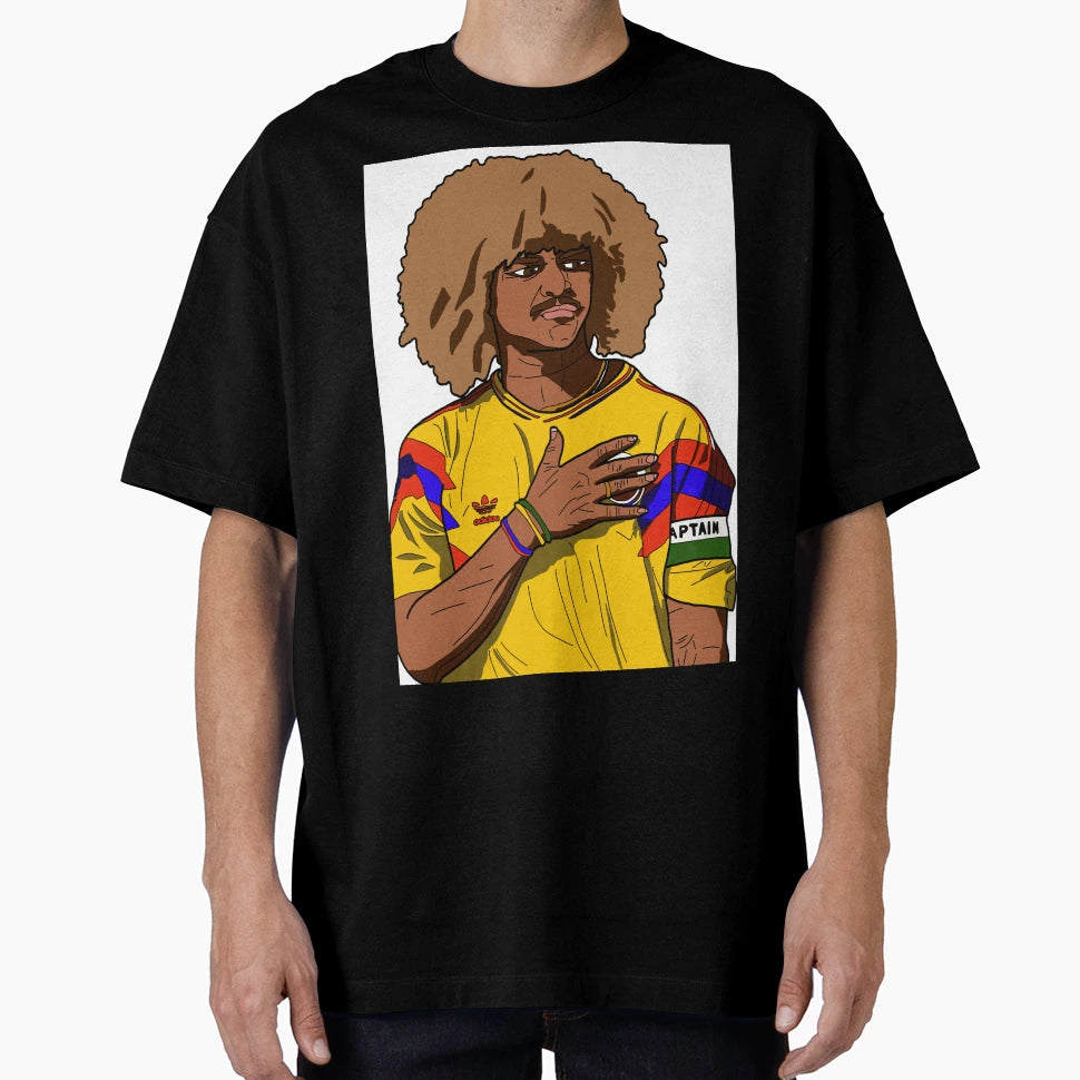 Carlos Valderrama Colombia Portrait T-Shirt - Trendy Graphic for Adults - T-Shirt, Sweatshirt, Hoodie