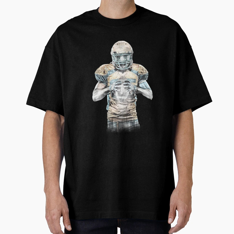American Football Fine Art Sketch T-Shirt - Casual Everyday Wear Unisex - T-Shirt, Sweatshirt, Hoodie