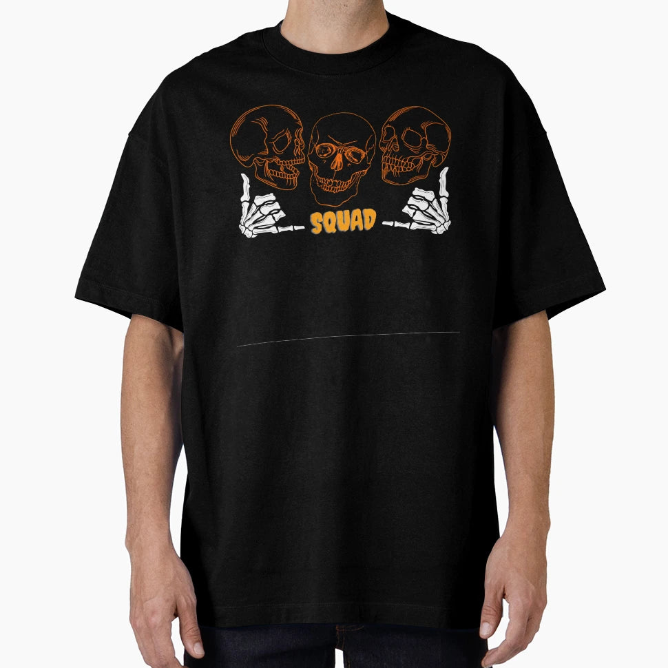Halloween Skeleton Squad T-Shirt - Minimalist Print for Adults - T-Shirt, Sweatshirt, Hoodie