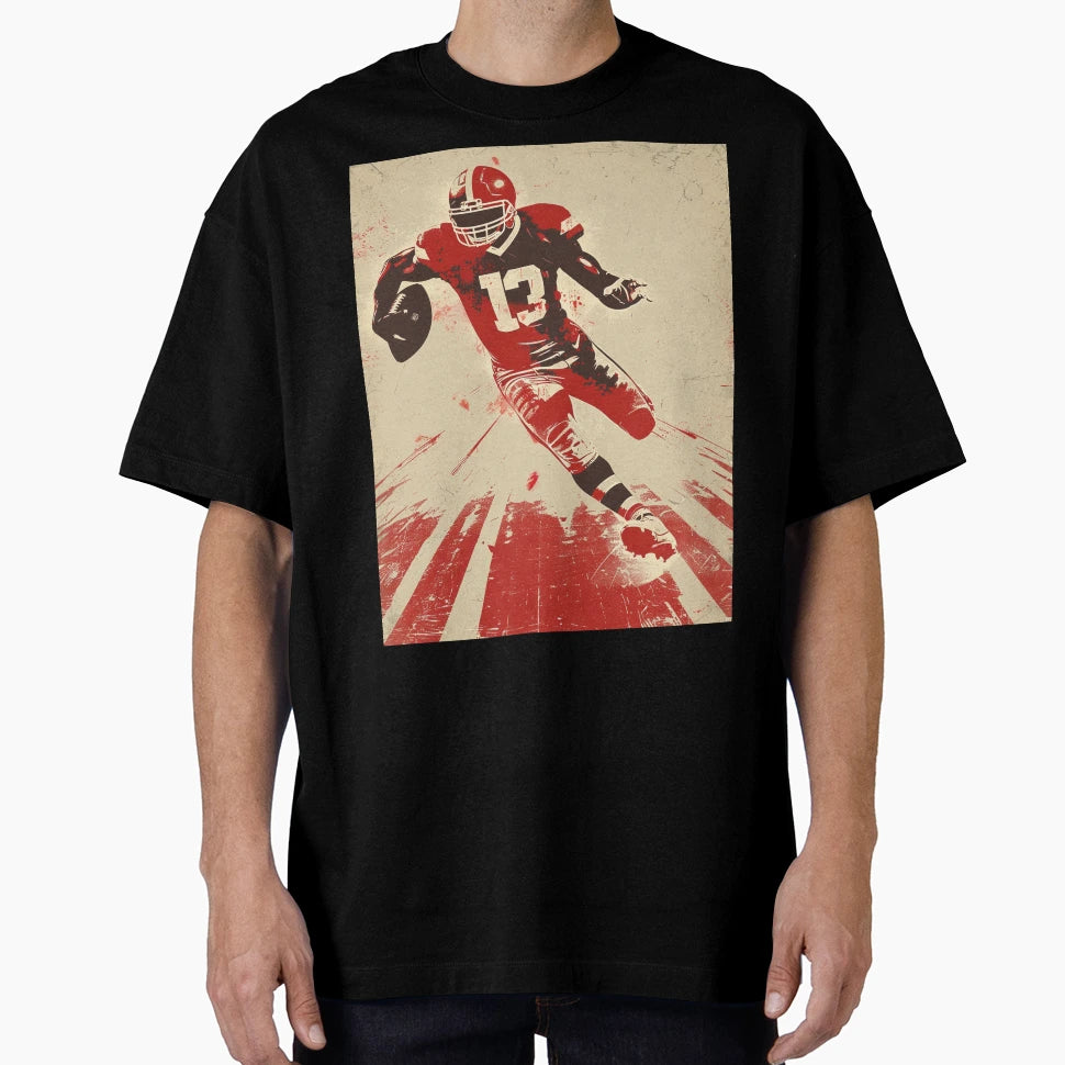 Red Zone Runner Gridiron Art T-Shirt - Casual Everyday Wear Unisex - T-Shirt, Sweatshirt, Hoodie