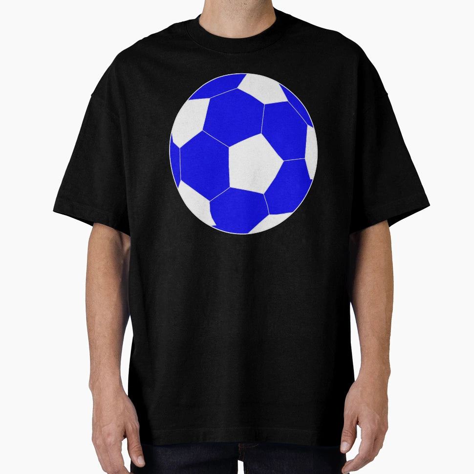 Blue Soccer Ball Drawing T-Shirt - Graphic Print for Adults - T-Shirt, Sweatshirt, Hoodie
