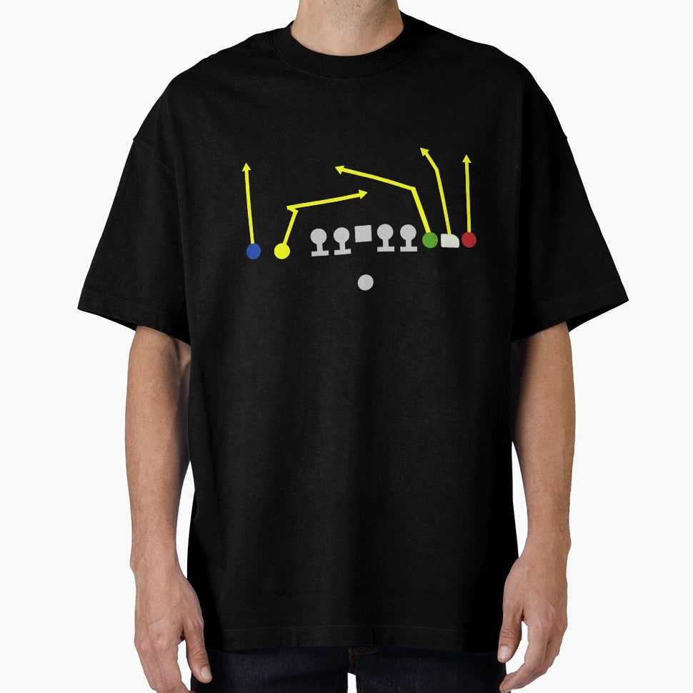 Ncaa Football Four Verticals Empty T-Shirt - Novelty Apparel for Adults - T-Shirt, Sweatshirt, Hoodie