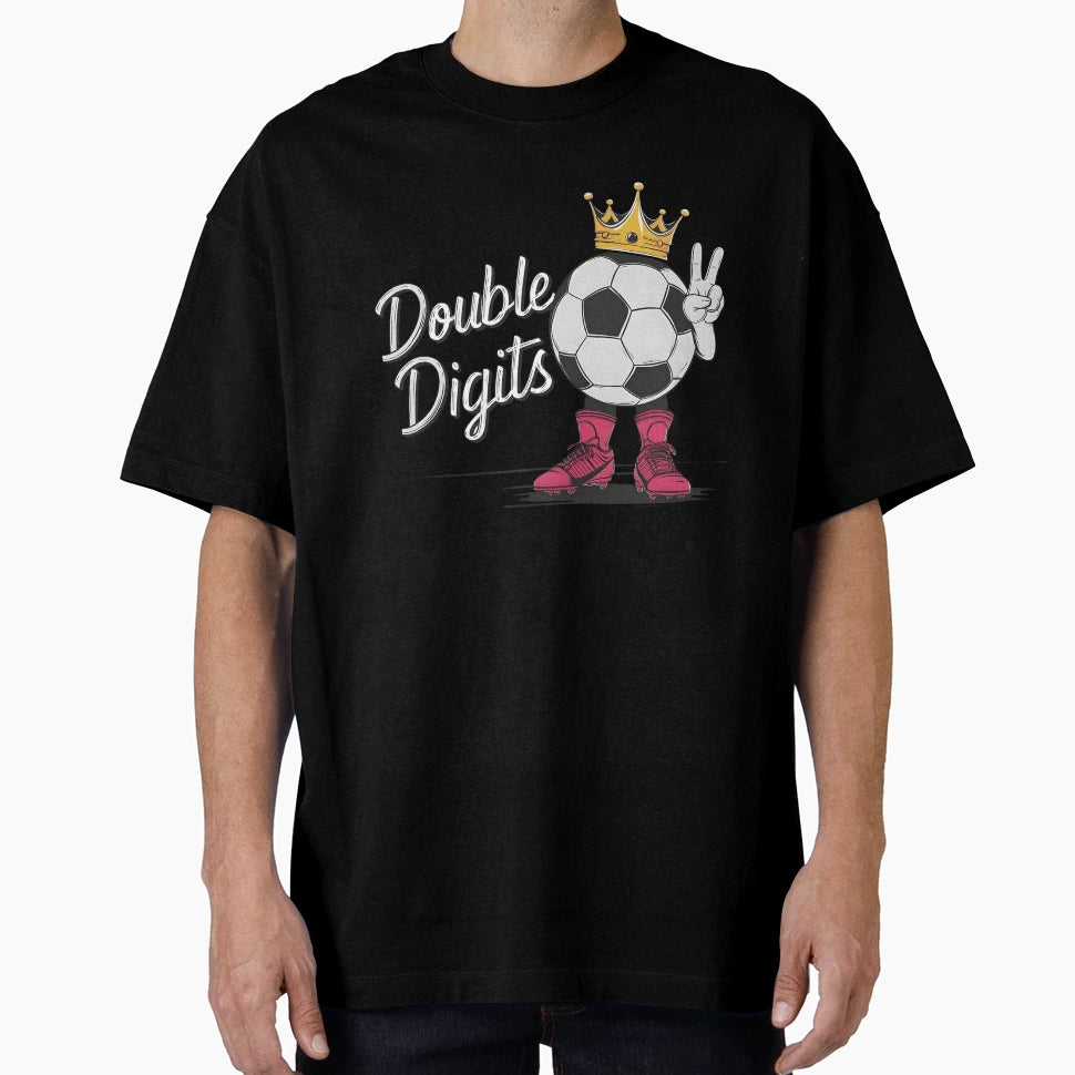 Double Digits Birthday Soccer 10 T-Shirt - Minimalist Print Men Women - T-Shirt, Sweatshirt, Hoodie