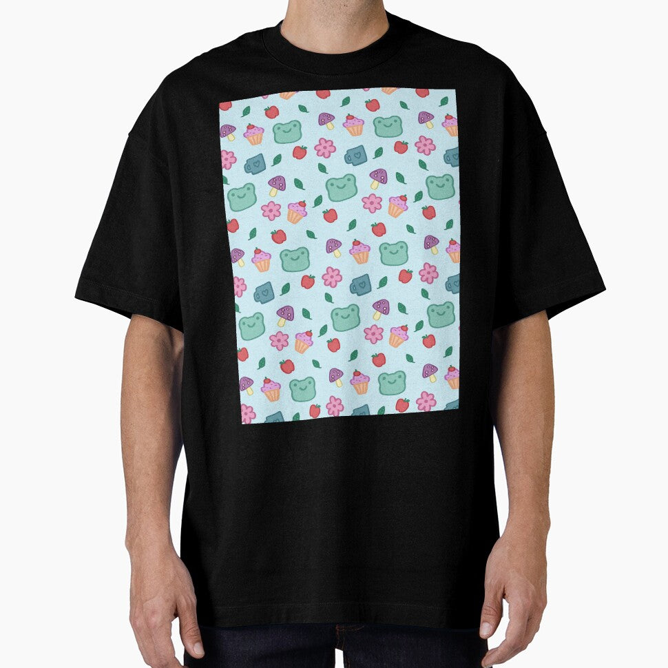Blue sweet moments froggy pattern by naanlin - Adult & Kids T-Shirts, Sweatshirts & Hoodies apparel design preview 1