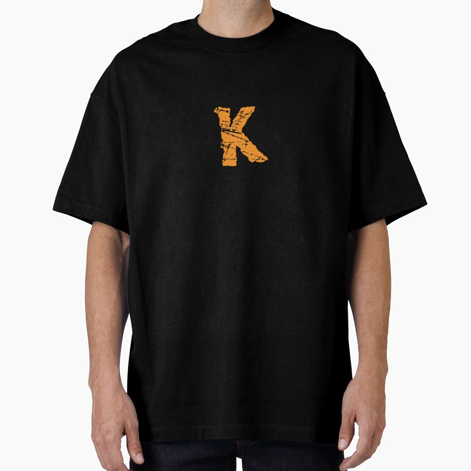 Monogram K Grunge Black Grunge Splatter T-Shirt - Fun Novelty Design Unisex - T-Shirt, Sweatshirt, Hoodie