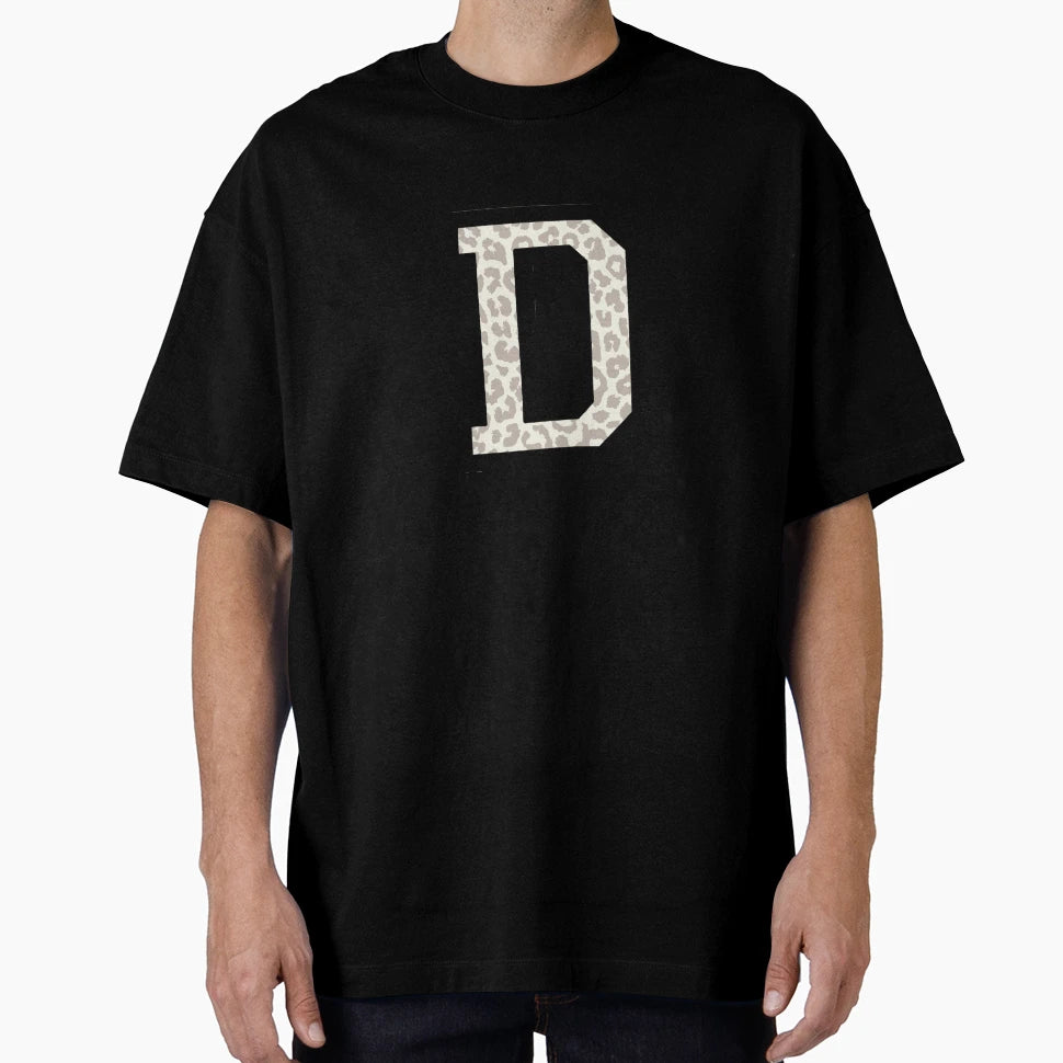 Letter D Leopard T-Shirt - Aesthetic Graphic Men Women - T-Shirt, Sweatshirt, Hoodie