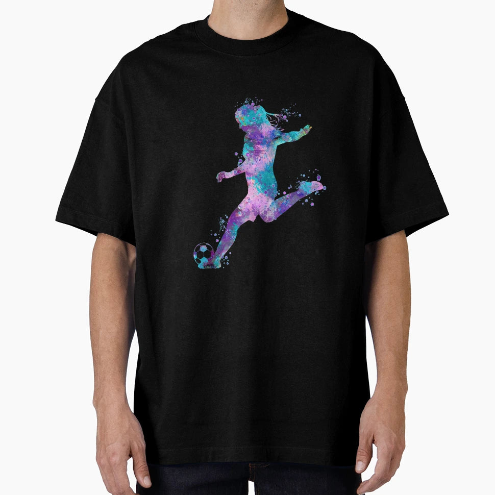 Dynamic Watercolor Soccer Player Art T-Shirt - Trendy Graphic Men Women - T-Shirt, Sweatshirt, Hoodie