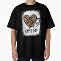 Game Day Leopard Heart Football Lovers Mom T-Shirt - Graphic Print Unisex - T-Shirt, Sweatshirt, Hoodie