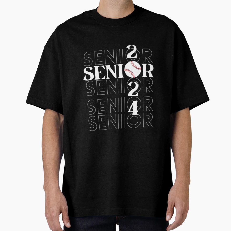 Baseball Player Graduation 2024 Senior T-Shirt - Graphic Print Men Women - T-Shirt, Sweatshirt, Hoodie