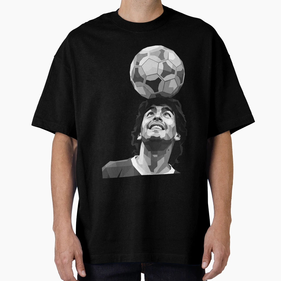 Maradona Grayscale T-Shirt - Aesthetic Graphic Unisex - T-Shirt, Sweatshirt, Hoodie