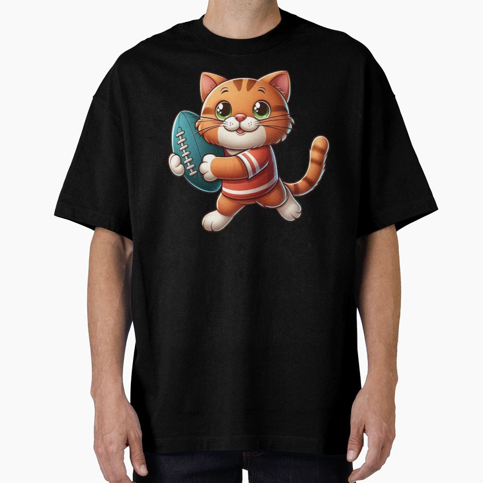 Rugby Cat T-Shirt - Fun Novelty Design Men Women - T-Shirt, Sweatshirt, Hoodie