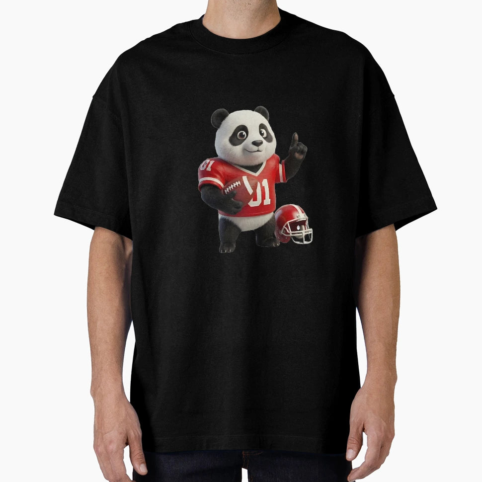Panda Gridiron Champ 3D American T-Shirt - Casual Everyday Wear Men Women - T-Shirt, Sweatshirt, Hoodie
