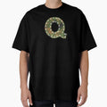 Q Letter Camouflage Stain T-Shirt - Aesthetic Graphic for Adults - T-Shirt, Sweatshirt, Hoodie