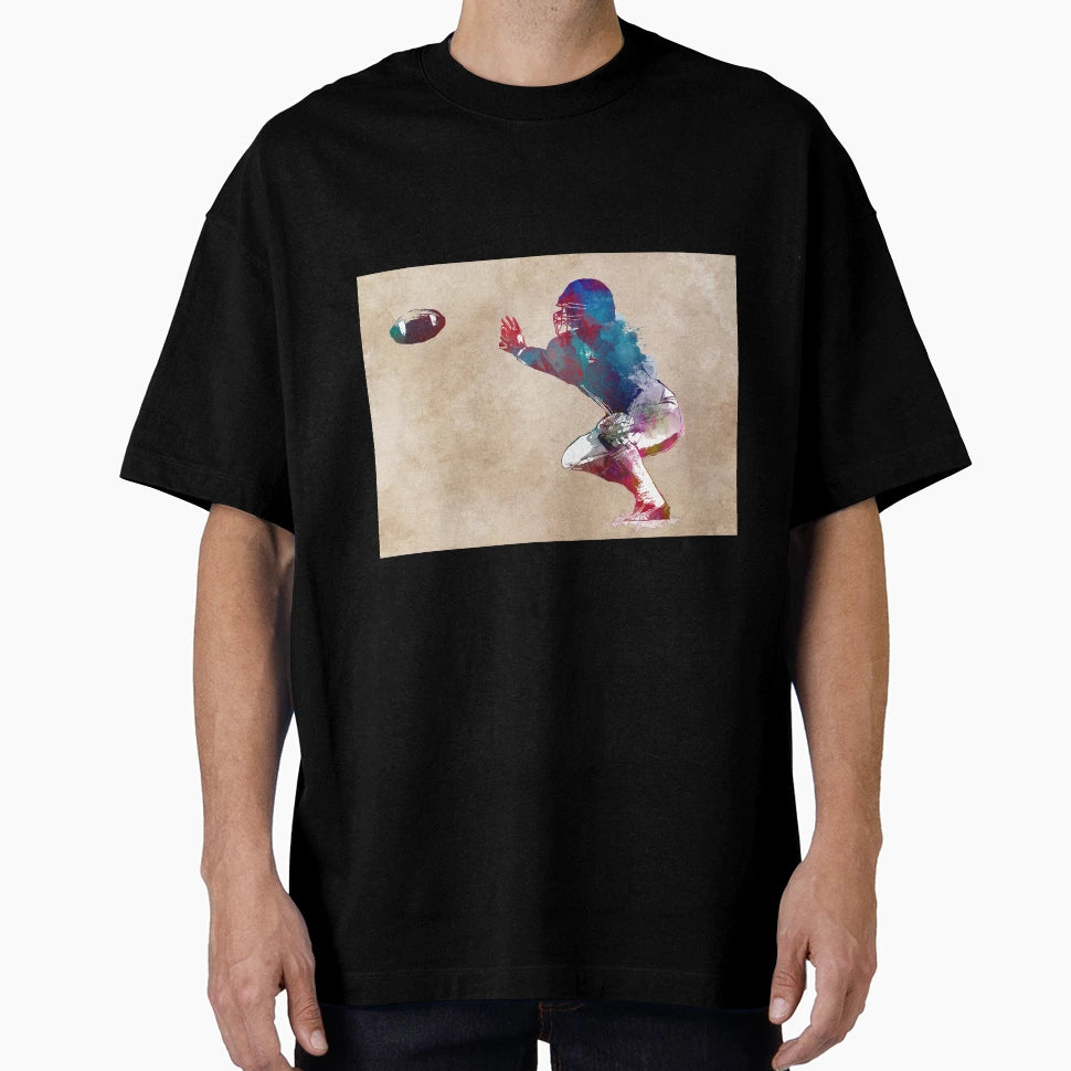 American Football Player Football Sport T-Shirt - Custom Art Print Unisex - T-Shirt, Sweatshirt, Hoodie