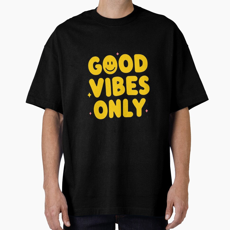 Good Vibes Only Smiley Face Cute Positive Typography - Adult & Kids T-Shirts, Sweatshirts & Hoodies apparel design preview 1