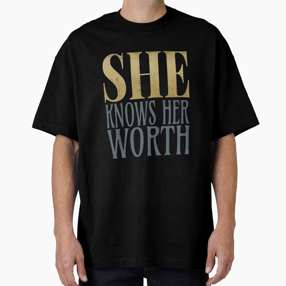 SHE KNOWS HER WORTH by RonnyMilleo - Adult & Kids T-Shirts, Sweatshirts & Hoodies apparel design preview 1