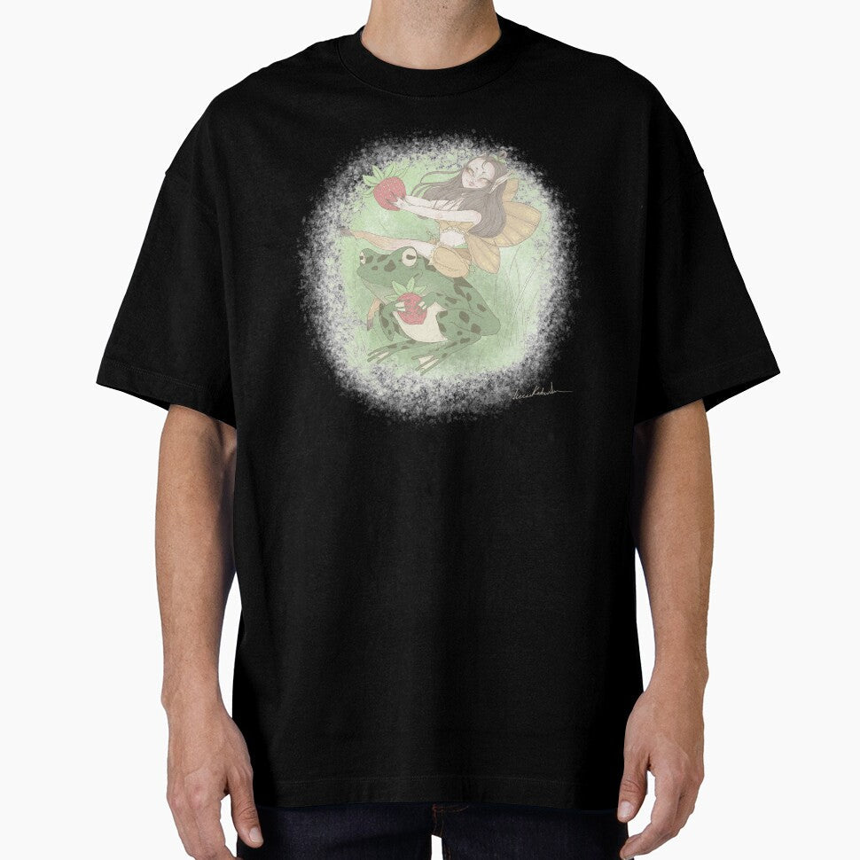 Strawberry moth fairy and frog friend by Shereen - Adult & Kids T-Shirts, Sweatshirts & Hoodies apparel design preview 1