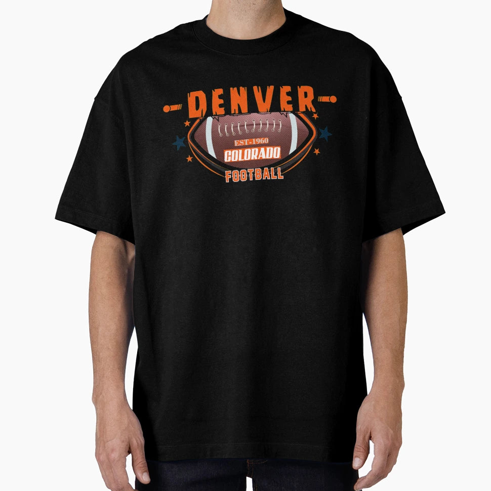 Denver Football T-Shirt - Custom Art Print Men Women - T-Shirt, Sweatshirt, Hoodie
