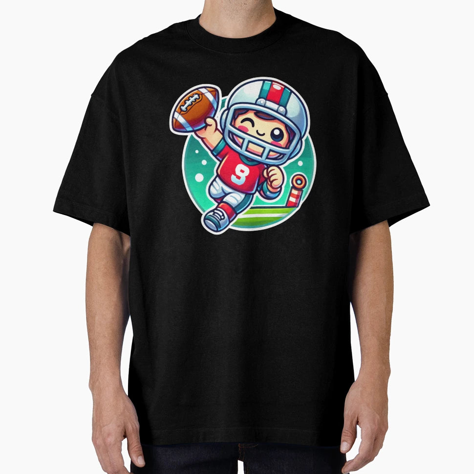 Adorable Football Player Scores T-Shirt - Casual Everyday Wear for Adults - T-Shirt, Sweatshirt, Hoodie