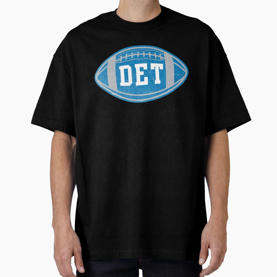 Detroit Throwback Football T-Shirt - Aesthetic Graphic Men Women - T-Shirt, Sweatshirt, Hoodie