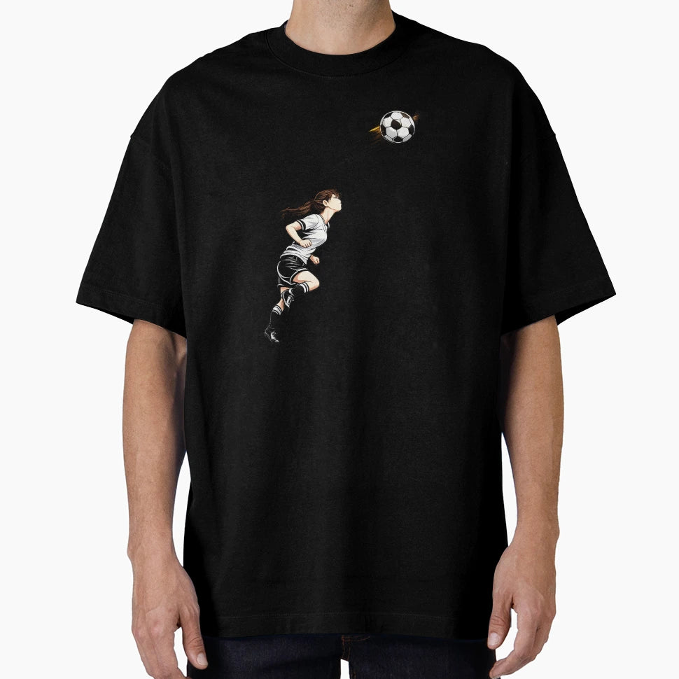 Womens Football Goal Anime Soccer Header T-Shirt - Minimalist Print Unisex - T-Shirt, Sweatshirt, Hoodie
