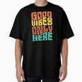 Good Vibes Only Here Groovy Retro Positive Typography - Adult & Kids T-Shirts, Sweatshirts & Hoodies apparel design preview 1