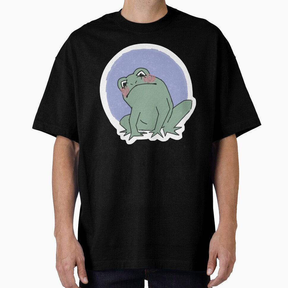 Curious frog (blue) by sanfrankiecisco - Adult & Kids T-Shirts, Sweatshirts & Hoodies apparel design preview 1