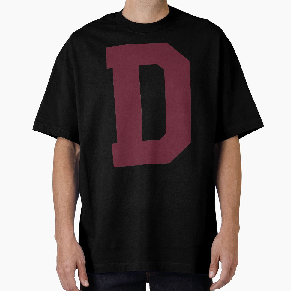 Alphabet Maroon D Sports Letter D T-Shirt - Minimalist Print for Adults - T-Shirt, Sweatshirt, Hoodie