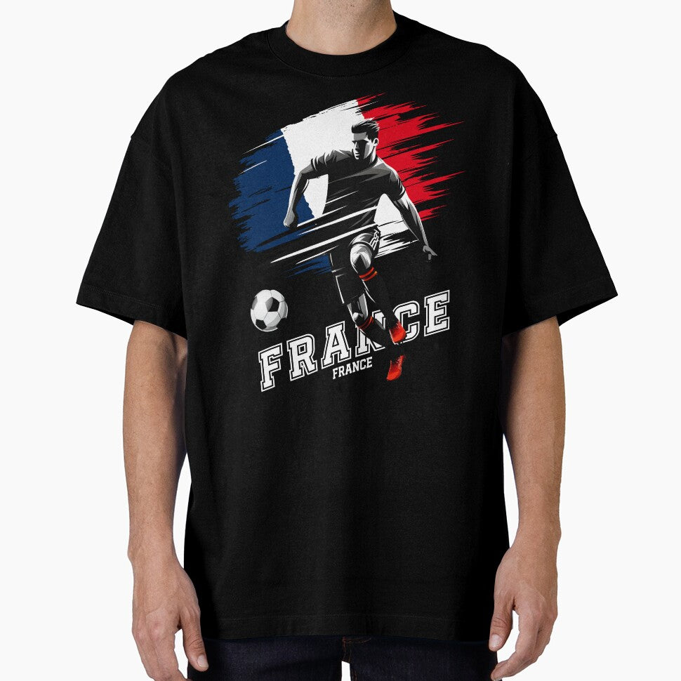 Football Soccer France French Flag Banner Player - Adult & Kids T-Shirts, Sweatshirts & Hoodies apparel design preview 1