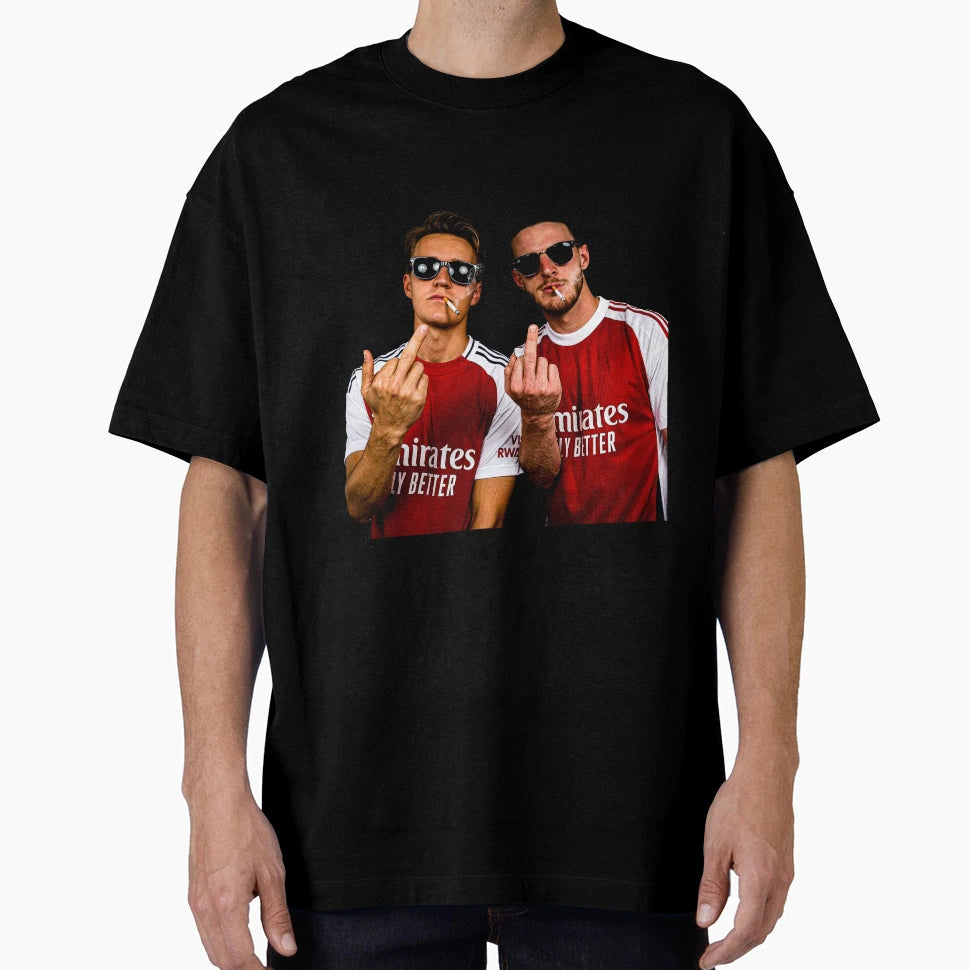 Rice And Odegaard Middle Finger T-Shirt - Custom Art Print Unisex - T-Shirt, Sweatshirt, Hoodie