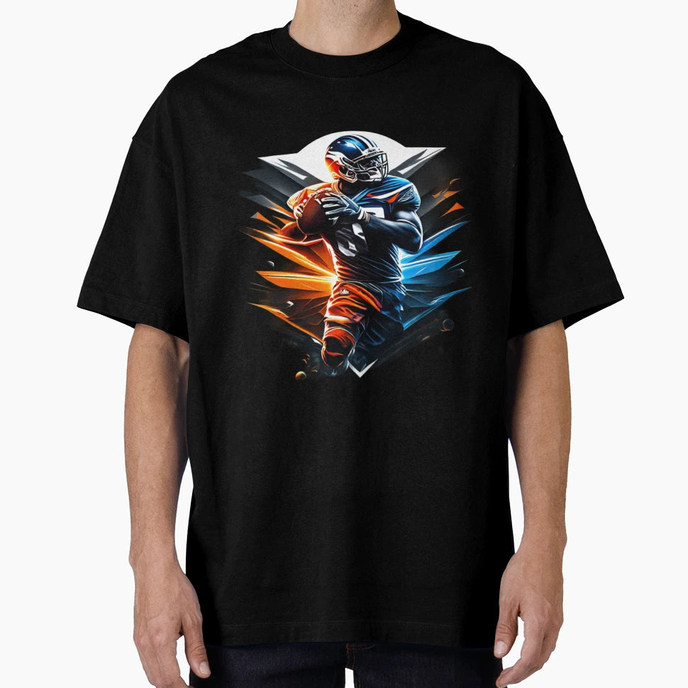 Football Player Holding Football T-Shirt - Custom Art Print for Adults - T-Shirt, Sweatshirt, Hoodie