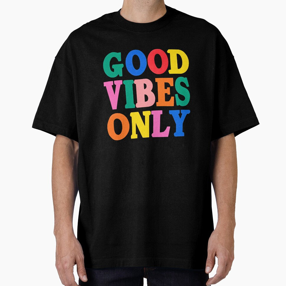 Colorful "Good Vibes Only" Quote Positive Summer - Adult & Kids T-Shirts, Sweatshirts & Hoodies apparel design preview 1