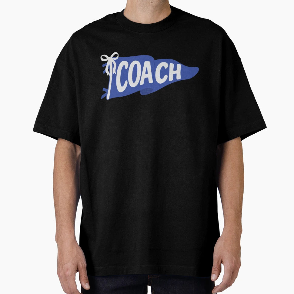 Coach Pennant Flag Blue T-Shirt - Fun Novelty Design Men Women - T-Shirt, Sweatshirt, Hoodie
