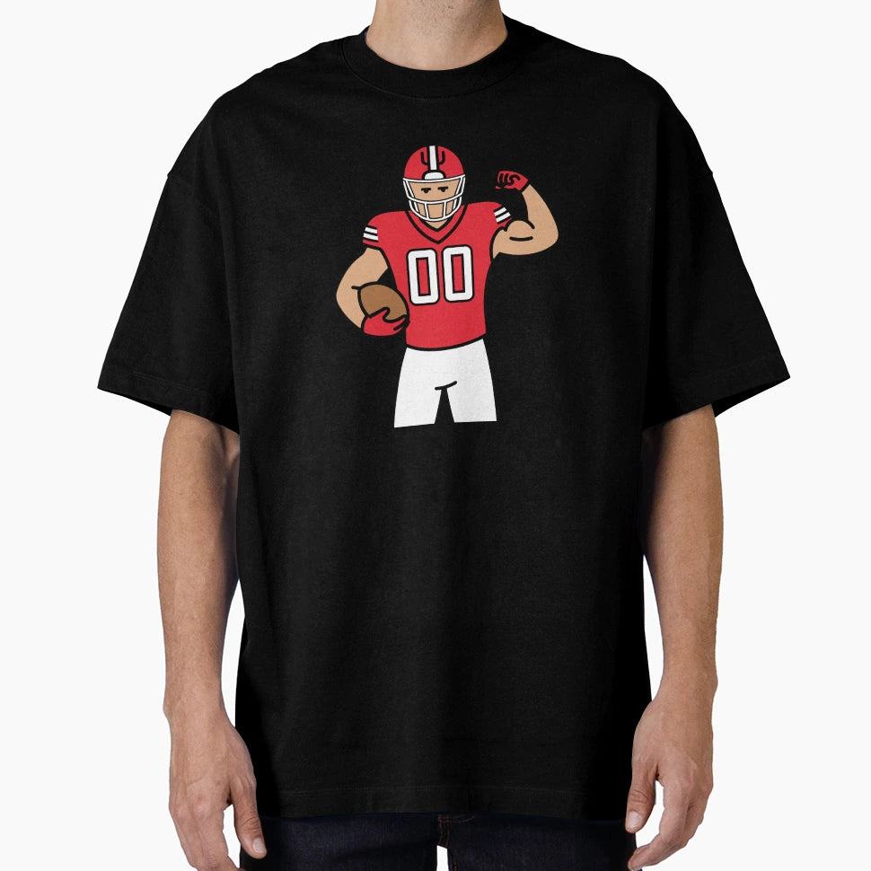 Strong Football Player Flexing T-Shirt - Minimalist Print for Adults - T-Shirt, Sweatshirt, Hoodie