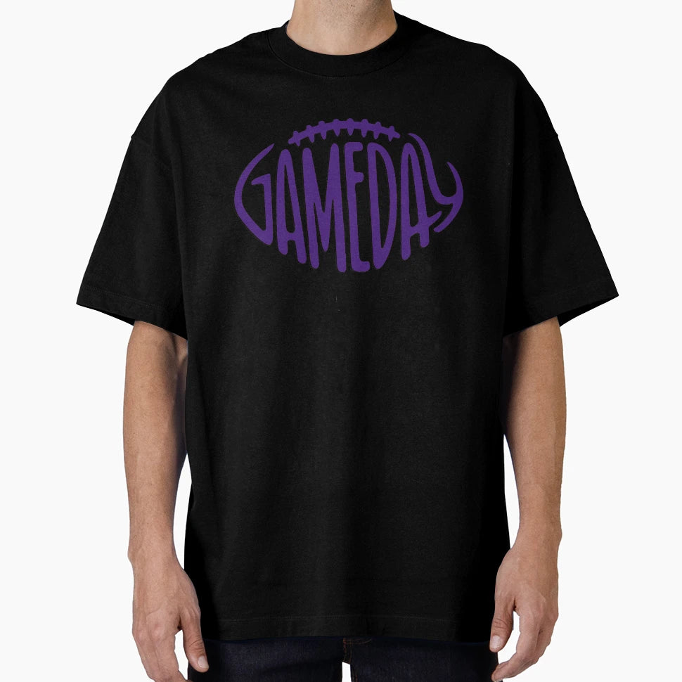 Gameday Purple Football T-Shirt - Aesthetic Graphic Men Women - T-Shirt, Sweatshirt, Hoodie