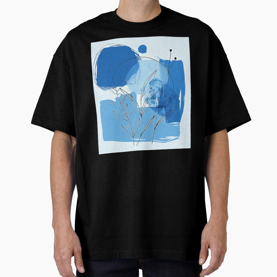 Boho-Style Cool Calming Blue Colors Abstract Art by - Adult & Kids T-Shirts, Sweatshirts & Hoodies apparel design preview 1