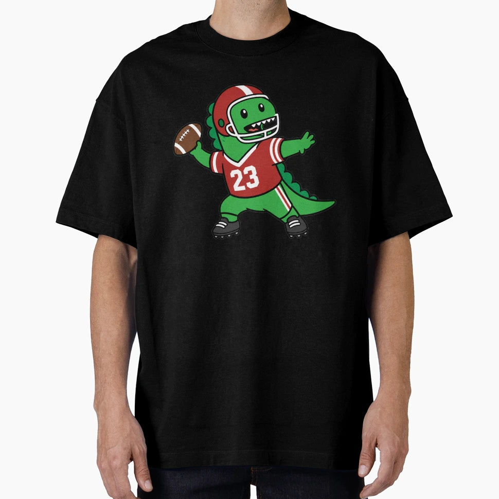 Dinosaur Football Player American T-Shirt - Novelty Apparel for Adults - T-Shirt, Sweatshirt, Hoodie