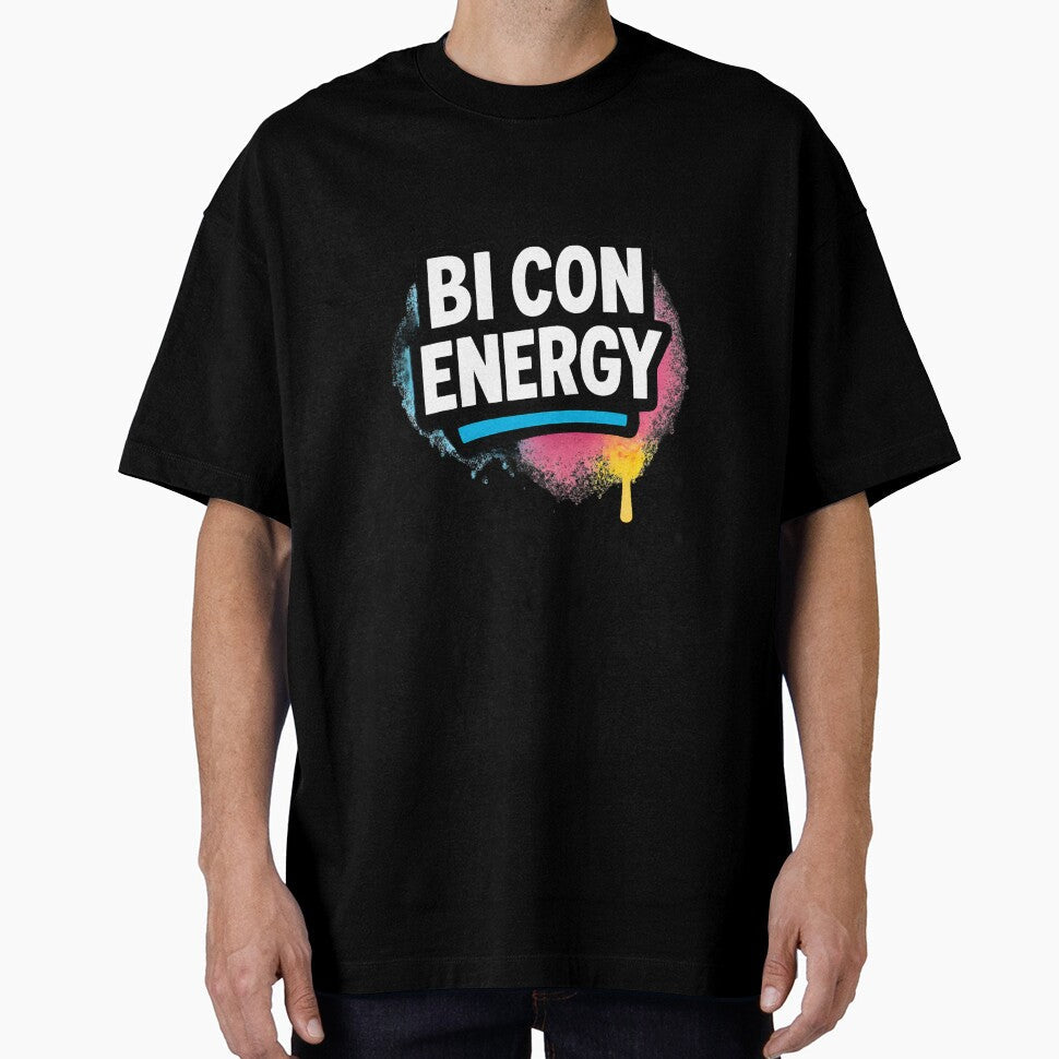 Bi Con Energy Vibrant Pride Typography by Haus Of Sin - Adult & Kids T-Shirts, Sweatshirts & Hoodies apparel design preview 1