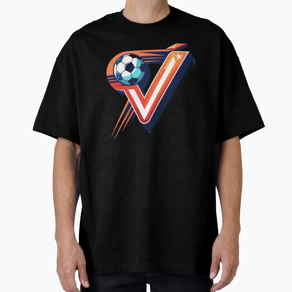 Volley Strike Football Monogram V T-Shirt - Aesthetic Graphic Unisex - T-Shirt, Sweatshirt, Hoodie