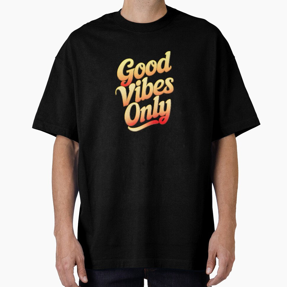 Good Vibes Only Gradient Typography by jeasolar - Adult & Kids T-Shirts, Sweatshirts & Hoodies apparel design preview 1