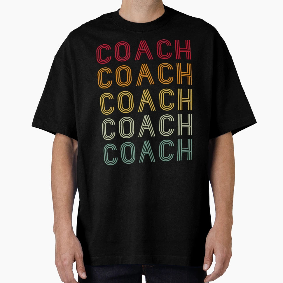 Coach Wordmark Pattern Tainer Sport T-Shirt - Unique Graphic for Adults - T-Shirt, Sweatshirt, Hoodie