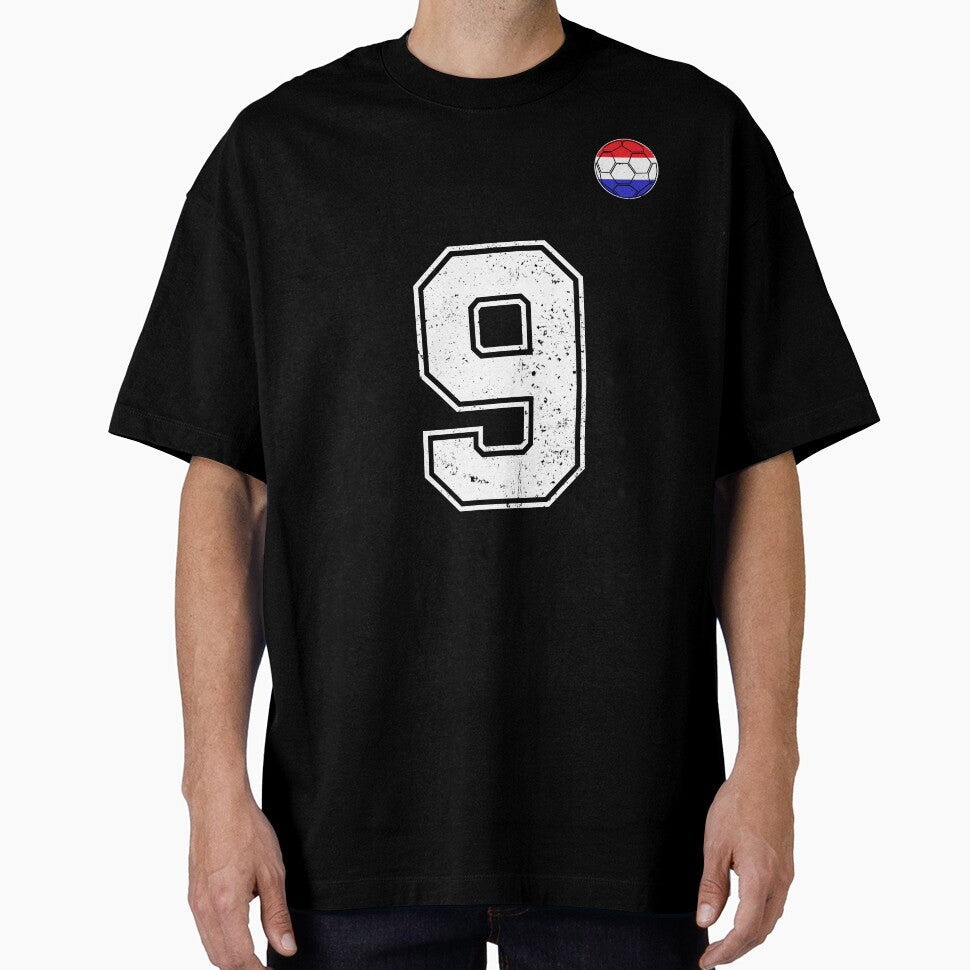 Netherlands Soccer Number 9 Vintage Sports Fan by - Adult & Kids T-Shirts, Sweatshirts & Hoodies apparel design preview 1